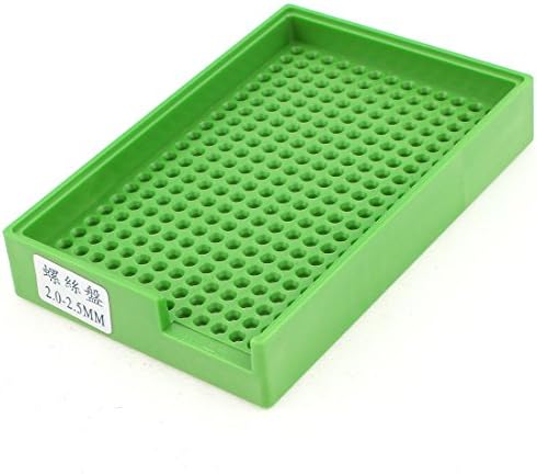 Aexit Antiestatic Plastic unhas, parafusos e prendedores bandeja de bandeja verde 273 orifícios para pregos 2,0 mm-2,5mm