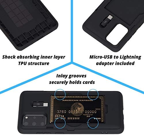 Toru CX Pro Case para Galaxy S20 Plus, com suporte para cartões | Tampa de proteção esbelta com cartões de crédito ocultos