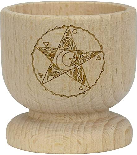 Azeeda 'Pentacle with Elements' Wood Egg Cup