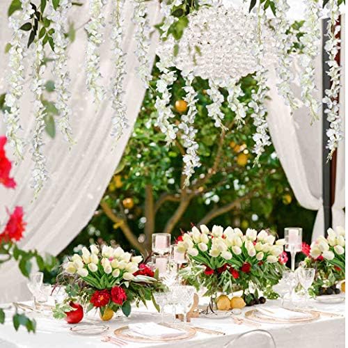 Dearhouse 6 pacote 3,75 pés/peça artificial Fake Wisteria Vine Ratta pendurada Garland Flores de seda String Home Party Wedding Decor