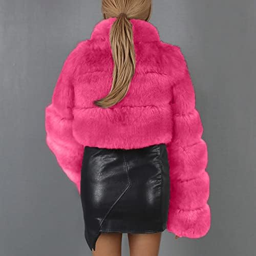 Casaco de parque de pele faux narhbrg para mulheres, colarinho de lapela feminino jaqueta difusa espetada espessa y2k casacos de pele falsa