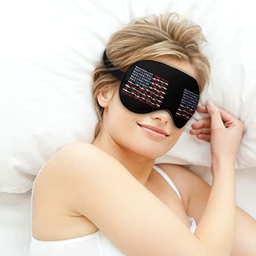 Armas de máscara de sono American Flag Sleep Máscara de olhos oculares portáteis com alça ajustável para homens mulheres