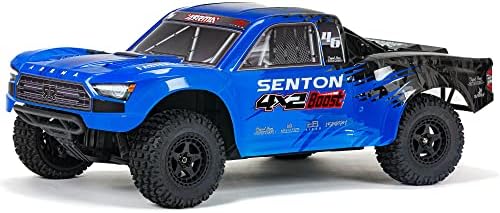 Caminhão de Arma RC 1/10 Senton 4x2 Boost Mega 550 Caminhão curto escovado RTR, azul, ARA4103V4T2