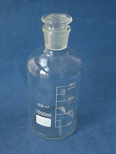Donlab Rarito boca estreita, garrafa de reagente graduada em vidro borossilicato, com rolha de vidro terrestre padrão