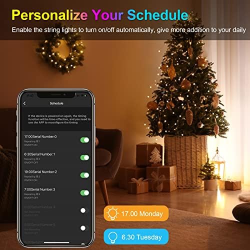 Luzes de fadas inteligentes do Panamalar, luzes de corda em estrela interna com 16 milhões de cores, controle de aplicativos,