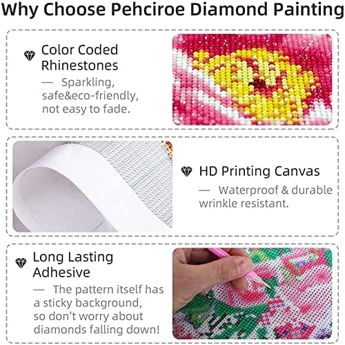 Kits de arte de diamante para adultos/crianças, pintura de diamante colorida de bricolage 5D com acessórios completos,