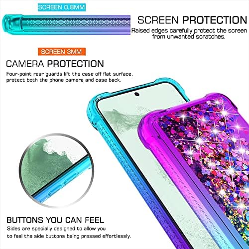 YZOK para Samsung S23 Plus Caso, caixa S23 Plus, com protetor de tela HD, gradiente de glitter glitter Glitter Glitter