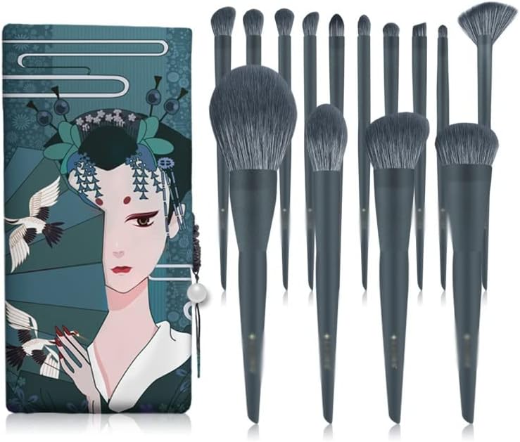 Escovas de maquiagem xzjjz Conjunto de 14pcs Blush Powder Shushadow Blending Make Up Brush Kits Women With Pouch