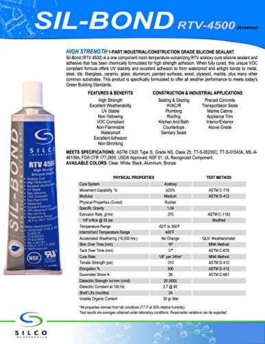 Alimento NSF RTV Silicone adesivo White 2,8 onças