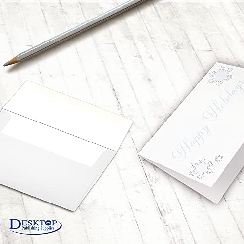 Publicação de desktop fornece 80lb de cartões e envelopes de meia dobra brancos - medidas em papel e metade dobra para -