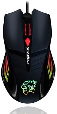 Pravix MS3049B Luminous Wired 6 Button 1000 DPI Gaming Mouse, Black