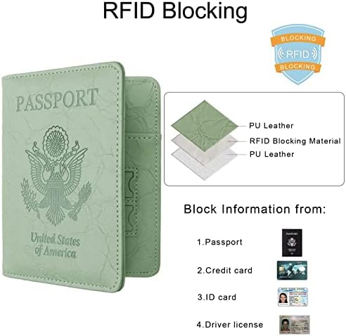 Porta de passaporte de Walcom identificação Nome do cartão Tag Badge Slot, carteira de passaporte de couro de bloqueio de RFI