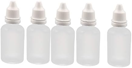 Novo LON0167 5pcs 30 ml plástico plástico de óleo essencial garrafa de pegador de olho de olho de olho líquido tampa branca espremável