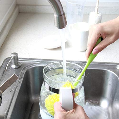 Fácil garrafa de vidro de copo de espuma macia escova de lavagem de cozinha ferramenta de lavagem - BJLONGYI BRANCO