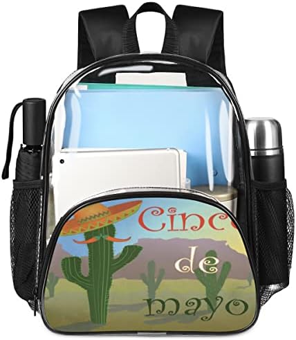 Qsirbc cacto engraçado mochila clara mochila confortável ajustável ombro ajustável