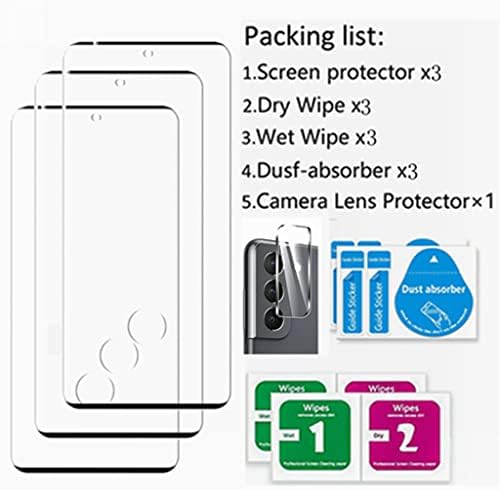 OttarScreen Galaxy S22+ Plus Protetor de tela 【3+ 1 pacote】 1 Protetor de lente da câmera de embalagem, impressão digital compatível, instalação fácil [vidro 3D] 9H DUENDE TEMPERED SCREEN Protetor para Samsung Galaxy S22 Plus 5G