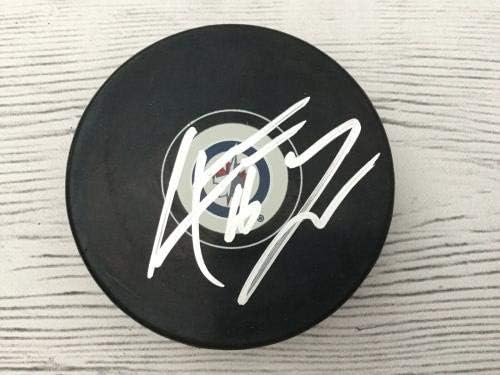 Andrew Ladd assinou autografado Winnipeg Jets Hockey Puck PSA DNA CoA A - Pucks NHL autografados