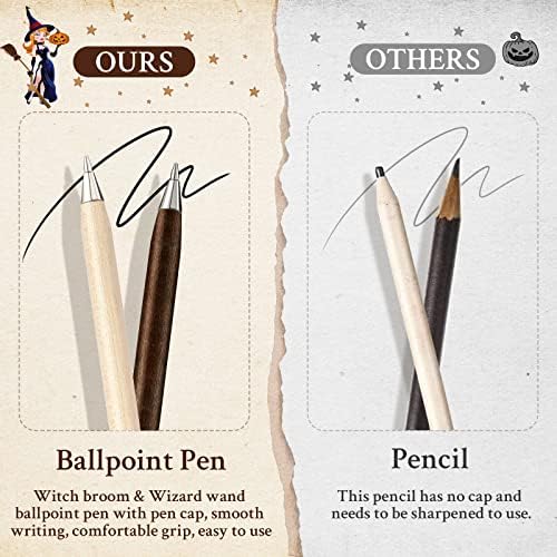 30 peças canetas canetas em massa caneta de vassoura de bruxa e wizard wand pecils festas de assistência favores broomstick caneta