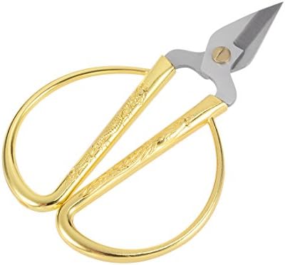 Scissor de aço inoxidável UXCELL de 5 polegadas para corte em casa, alça de tom dourado