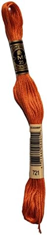 Pacote de algodão de bordado de 6 fios DMC - Família de cor de especiarias laranja -3 novelas de thread - 8.7yd meios