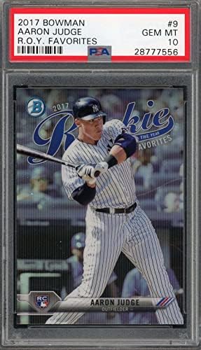 Aaron Judge 2017 Bowman Roy Favoritos Cartão de Rookie de beisebol 9 PSA 10 classificado