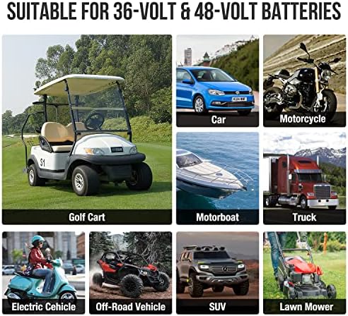 36-Volt 18-AMP e 48 volt 13-AMP Golf Cart Battery Charger, Mantenhador de carregador de bateria de carro inteligente para o carregador para e-z-go txt rxv e mais com plugue de 3 pinos