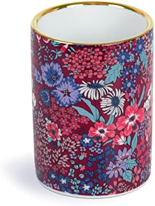 Liberty Margaret Annie Porcelain Pen Pote de Galison - Porcelana Pen Holder, 3 x 3,75 x 3 , apresenta famosa estampa floral