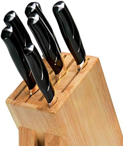 Bloco de faca de madeira dshgdjf sem facas, porta -faca do açougueiro de bancada e organizador com slots largos