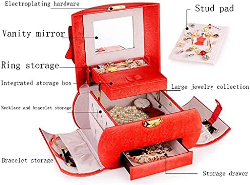 Caixa de jóias caixa de jóias pu veludo de veludo fábrica de cinto de flor simples caixa de armazenamento de jóias de grande