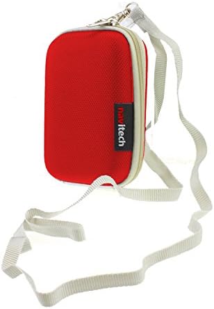 Navitech portátil Red Hard Hard Resistente Mp3 / Mini Dab FM Digital Music Player Case / capa compatível com o Baonuor 8G Sport