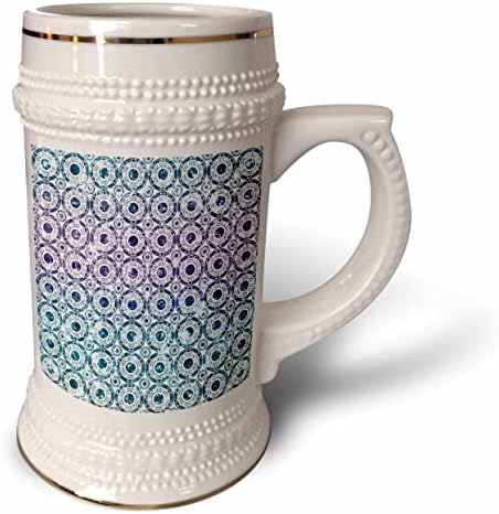 3drose lindas aqua e círculos decorativos roxos padrão - 22oz de caneca