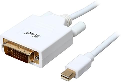 Mini DisplayPort para cabo DVI, branco, 3 pés Mini DP para cabo DVI com conector de ouro, mini displayport masculino, masculino