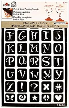 Folkart Peel and Stick Painty Stêncil, 30454 alfabeto divertido