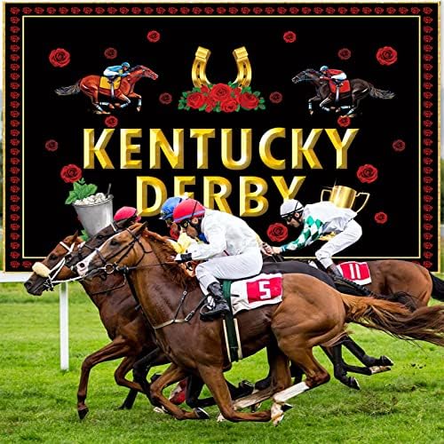 Kentucky Party Supplies HD Banner Derby Horses Racing Cenário de 7x5 pés Kentucky Decorações de corrida de cavalos para 2023