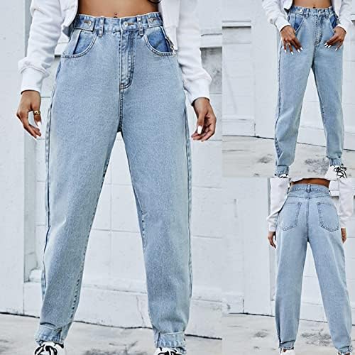 Jeans lisos de cintura alta feminina PLATA DE TAMANHO RELAPELADO PALHAS DE DENIM DENIM LELA PALHAS DE JEVIDAS