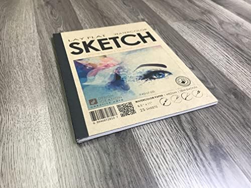 Ideação de design Lock Lay Watercolor Sketch Pad. Caderno de desenho removível para lápis, tinta, marcador, carvão e tintas em aquarela.