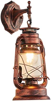 Lanterna de iluminação de arandela de parede rústica noxarte com luz de vidro abajur para o corredor da fazenda loft