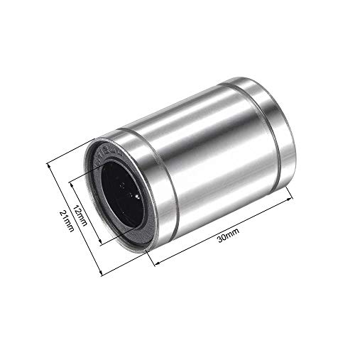 UXCELL LM12UU ROLAMENTOS DE ELAÇÕES LINEARES 12mm 21mm OD 30mm Comprimento níquel Prelagem para Máquina CNC 3D Impressora