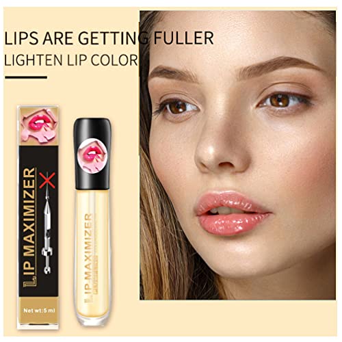 Zarics Cozzo Lip Plumper Gloss, Plumping Vitamina E Lip Maximizer Serum Transparente Toot Lip Oil, brilho instantâneo