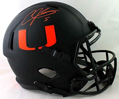 Andre Johnson autografou Miami Hurricanes f/s Eclipse Speed ​​Helmet - JSA W Auth - Capacetes da faculdade autografados
