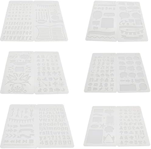 Revistas de bala estêncil sjzbin 24pcs leite planejador de plástico branco modelo de desenho de bricolage para o planejador