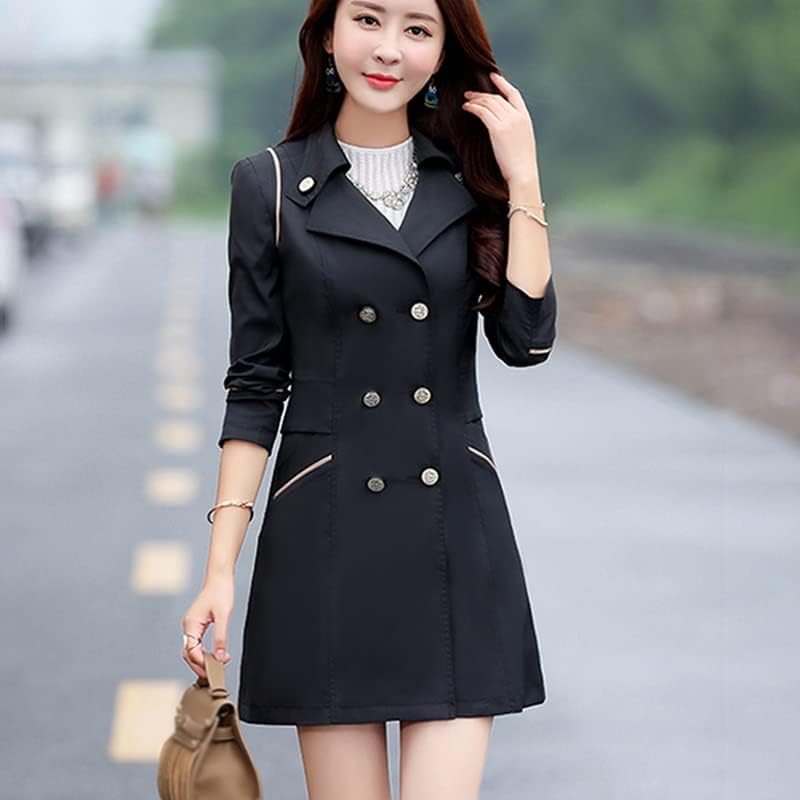 Spring Autumn Woman Breastted Coat Lady Trench Classic Trench Raine Caiat Business Outerwear Casacos