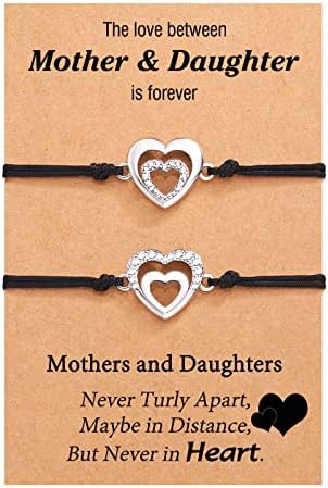 Oysvyten Mother Filha Bracelet definida para 2/3 pulseiras cardíacas correspondentes para mulheres meninas