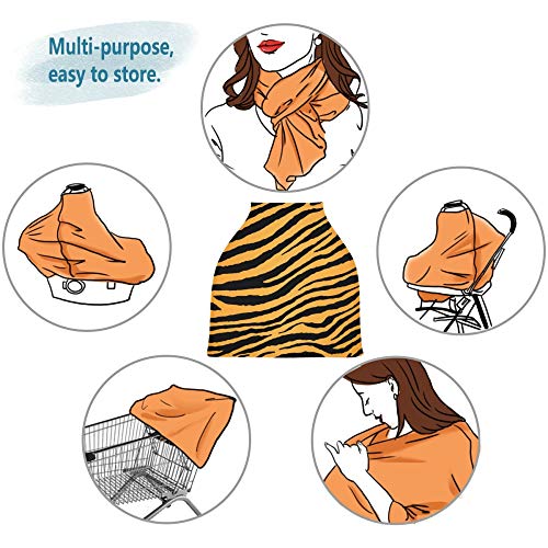 Yyzz tigre listras de gripes de animal Padrão de pele Padrão elástico Capa de assento de bebê com copa de enfermagem infantil