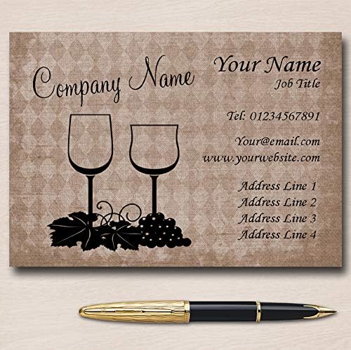 Cartões de visita personalizados de vinho e uvas