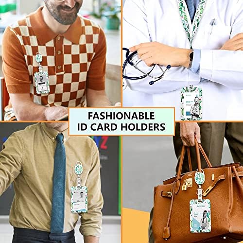 Insfashble Id Id Badge Holder com cordão e clipe de emblema retrátil, titulares de cartões de identificação da moda com colhedores