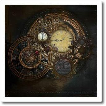 Relógios 3drose steampunk tem a aparência do antigo futurista - ferro nas transferências de calor