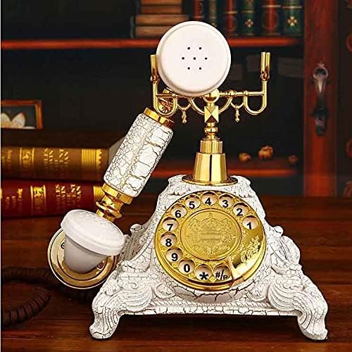 Mxiaoxia gira o telefone fixo da Vintage Revolve Telefone Antigo Telefone Líquido para Office Home Hotel feito de resina Europa Estilo