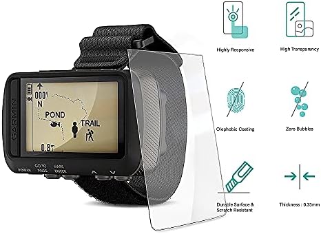 Tusita [2 -Pack] Protetor de tela de vidro temperado compatível com Garmin Foretrex 601, Foretrex 701 - HD Clarity Protective Film Protection - Acessórios de navegação GPS
