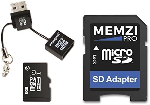 MEMZI PRO 8GB CLASS 10 90MB/S MICRO SDHC CARTÃO de memória com adaptador SD e leitor de micro USB para Samsung Galaxy J3 Eclipse,